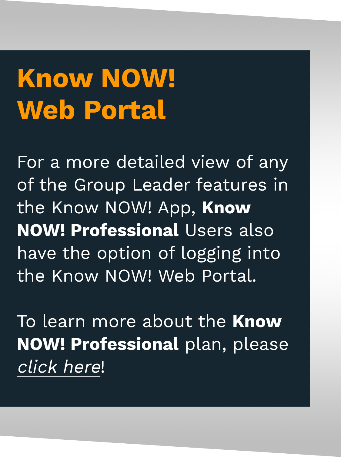 Know NOW! Web Portal